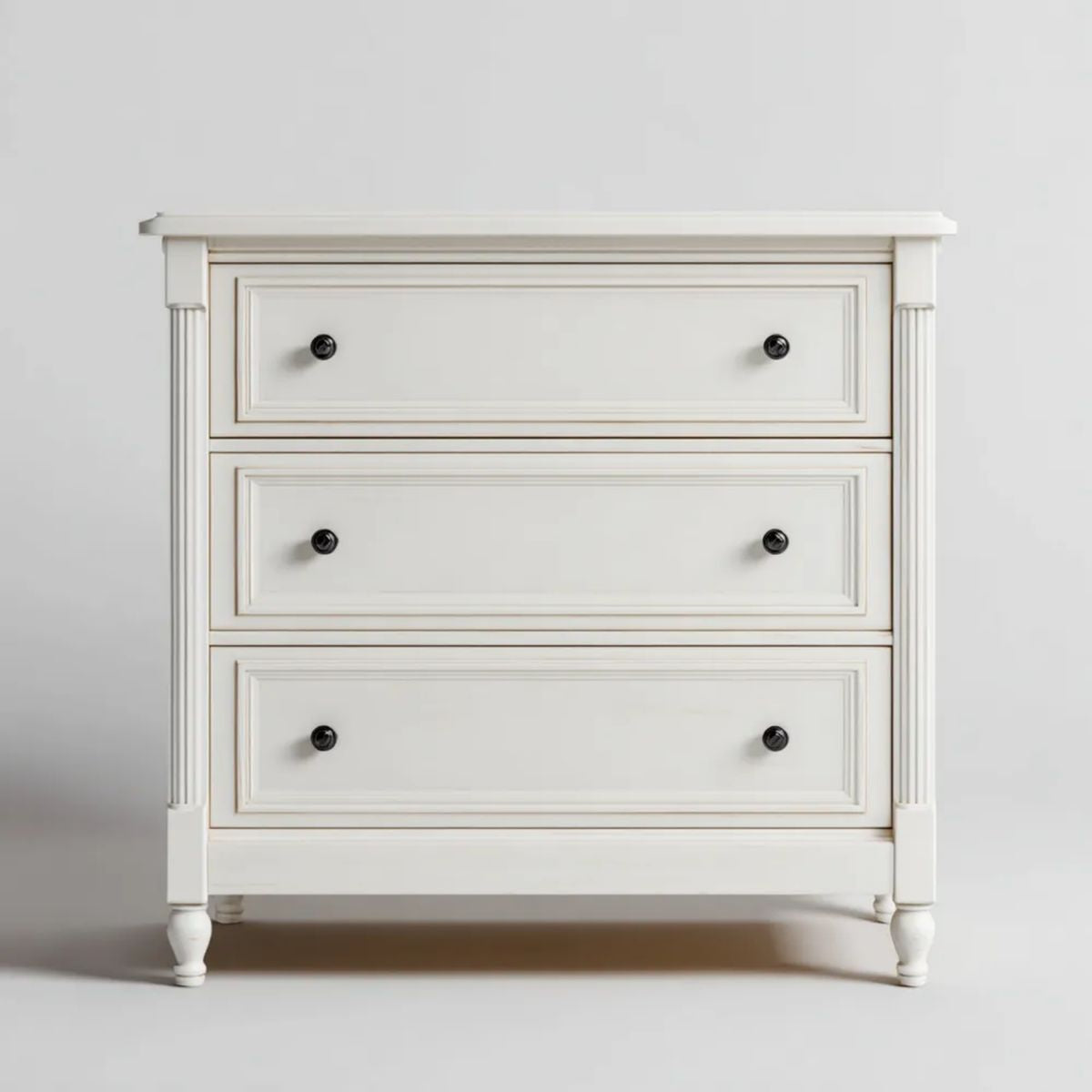 Biała komoda z płyty MDF 100 × 45 × 100 cm, 3 szuflady