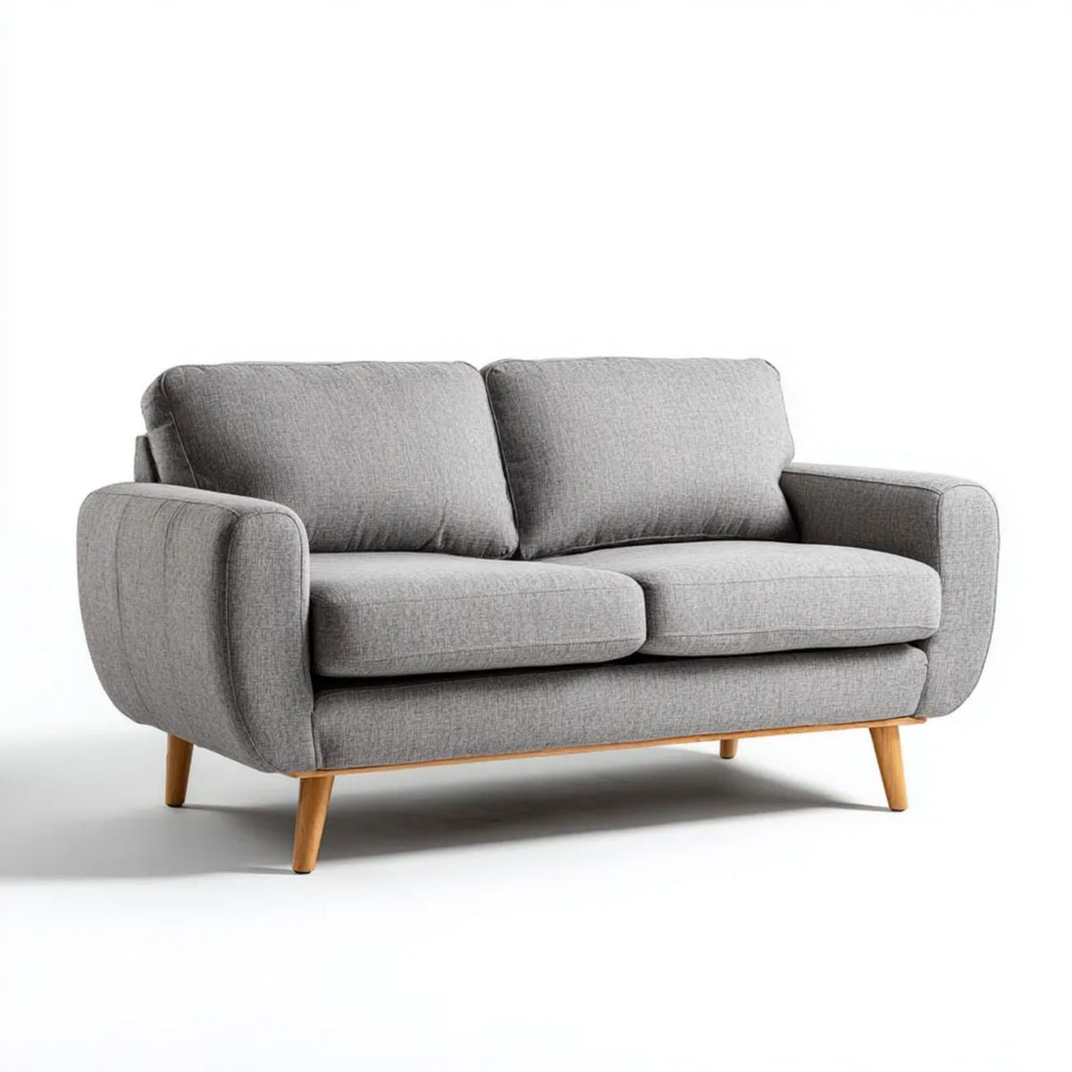 Dwuosobowa sofa z tapicerką poliestrową, szara, 160 x 90 x 85 cm