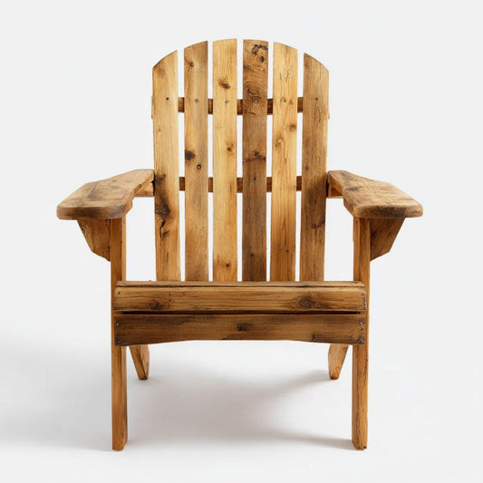Fotel ogrodowy Adirondack z litego drewna sosnowego, brązowo-naturalny, 82 x 76 x 100 cm