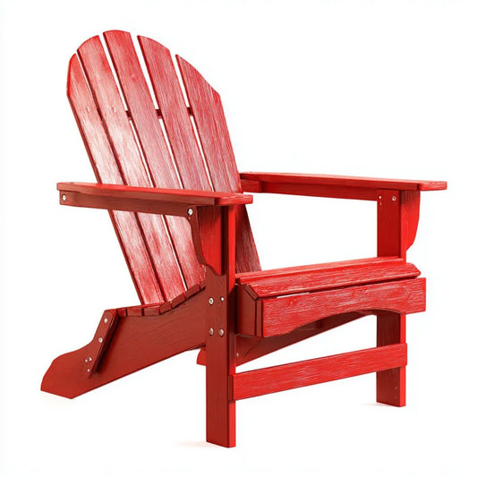Czerwony drewniany fotel ogrodowy Adirondack 79 x 83 x 93 cm