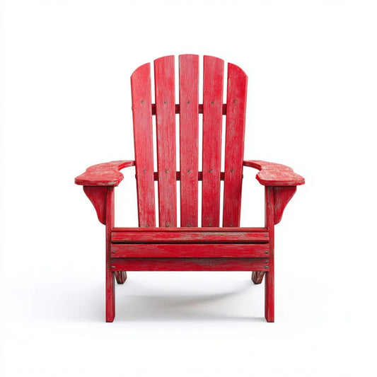 Drewniany fotel ogrodowy Adirondack czerwony 80 x 90 x 92 cm