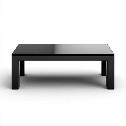 Prostokątny czarny stolik kawowy z lakierowanej płyty MDF, 110 x 60 x 45 cm
