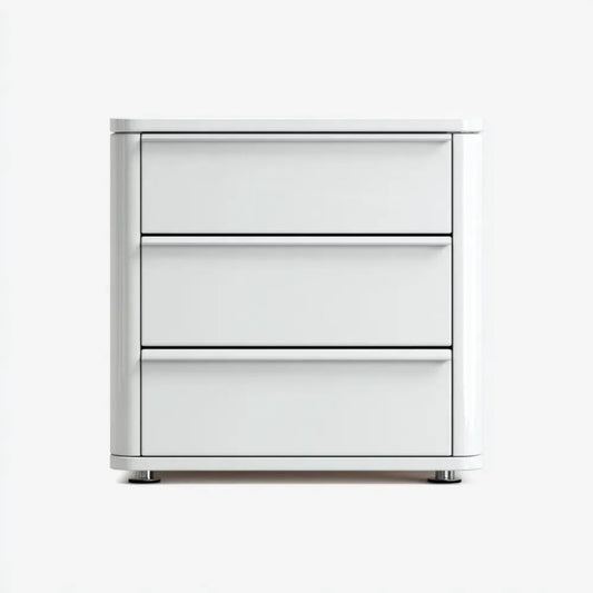 Biała komoda z 3 szufladami MDF z metalowymi elementami, 80 × 40 × 80 cm