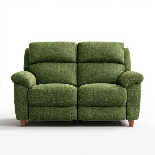 Dwuosobowa sofa z funkcją relaks z tkaniny, zielona, 160 x 95 x 102 cm