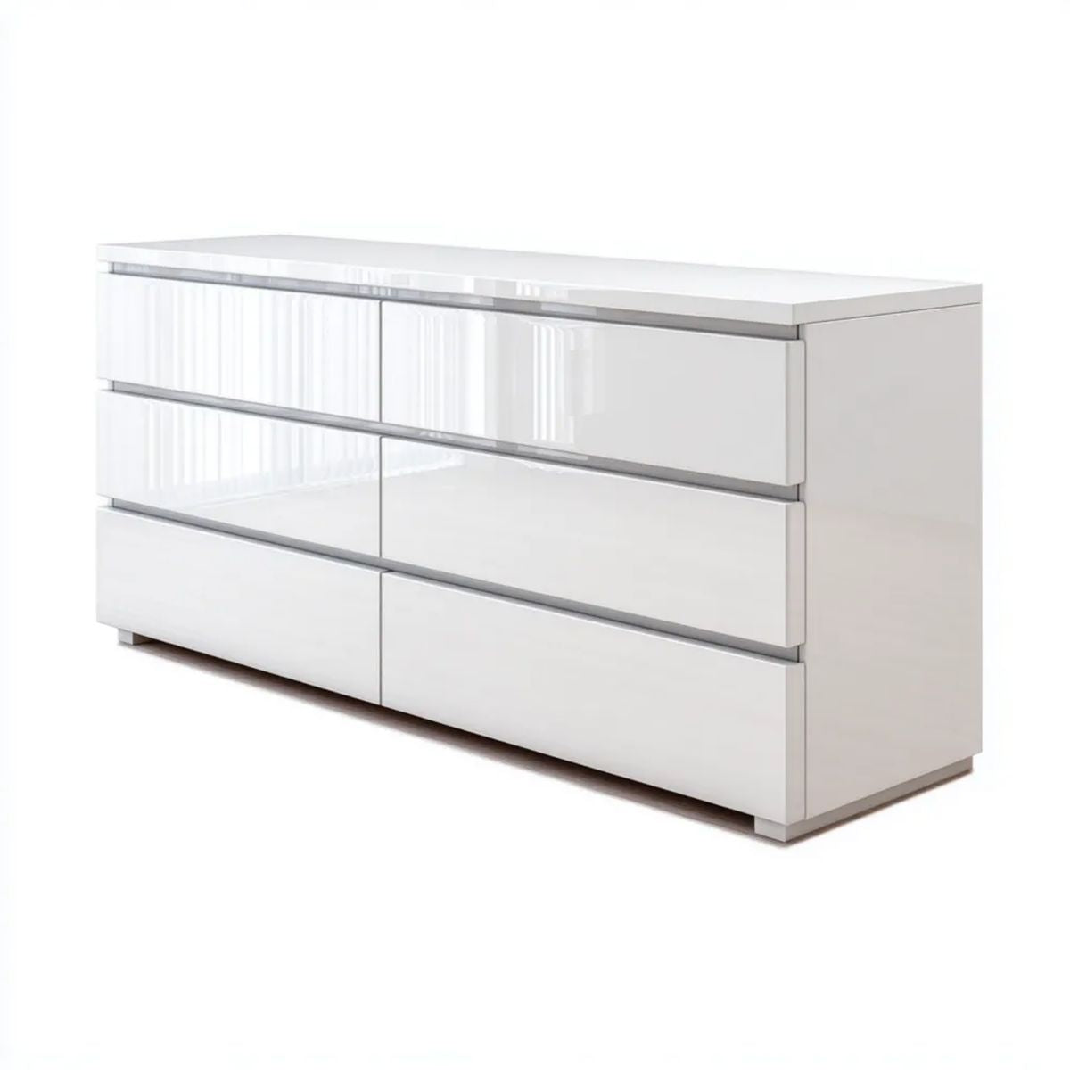 Biała komoda z płyty MDF 160 x 45 x 80 cm z 6 szufladami