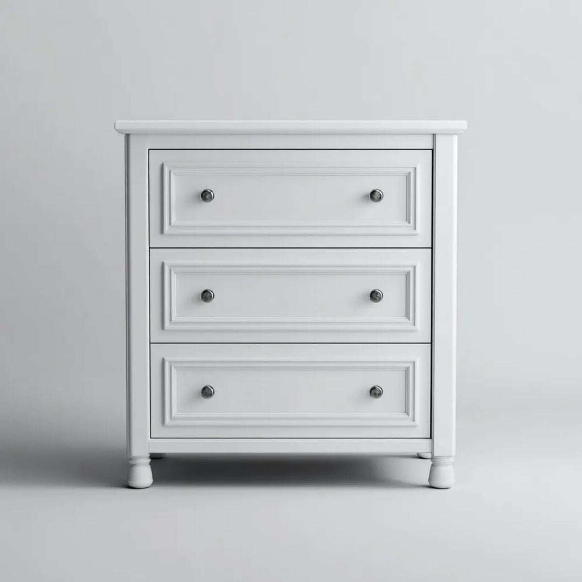 Biała komoda z MDF z 3 szufladami, 80 × 40 × 90 cm