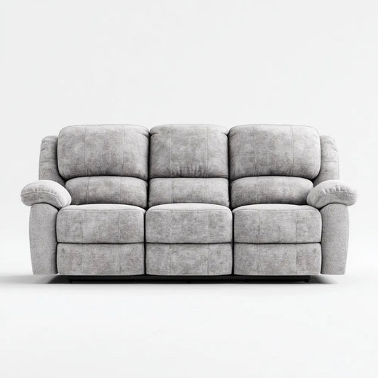 Sofa 3-osobowa z funkcją relaks, szara, mikrofibra, 220 x 95 x 100 cm