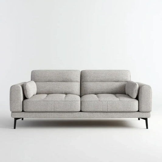 Sofa dwuosobowa jasnoszara z tapicerką poliestrową 180 × 88 × 82 cm