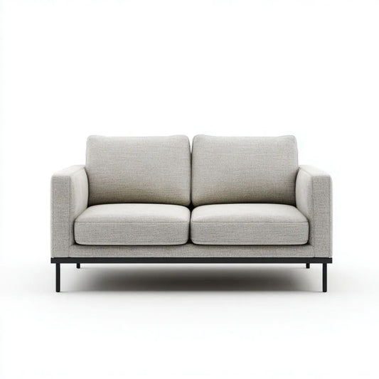 Dwuosobowa sofa z tkaniny jasnoszara/czarna 160 × 85 × 82 cm